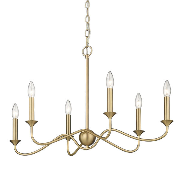 Tierney Brushed Champagne Bronze Six-Light Chandelier, image 3